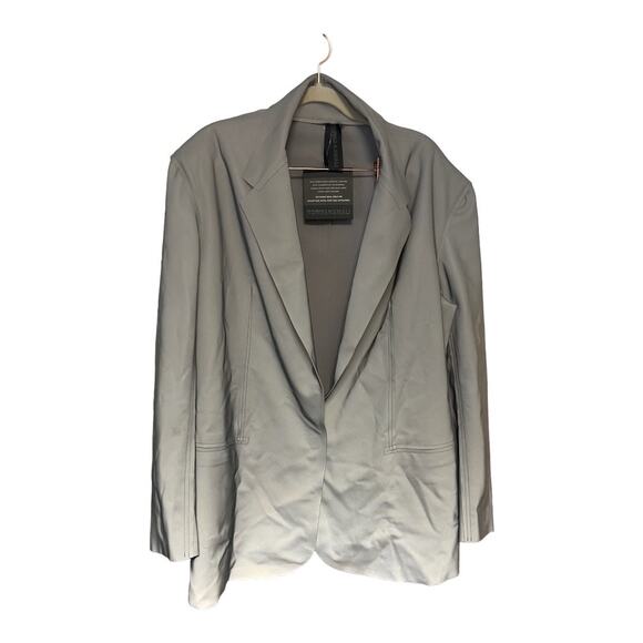 Norma Kamali Oversized Single Breasted Jacket Reflective Stretch Gray Size M/38 - Picture 3 of 14